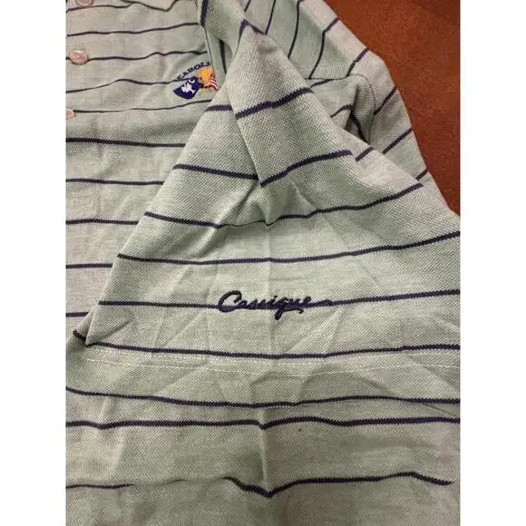 Peter Millar Carolina Cup Light Green Striped Polo Shirt - Picture 6 of 8